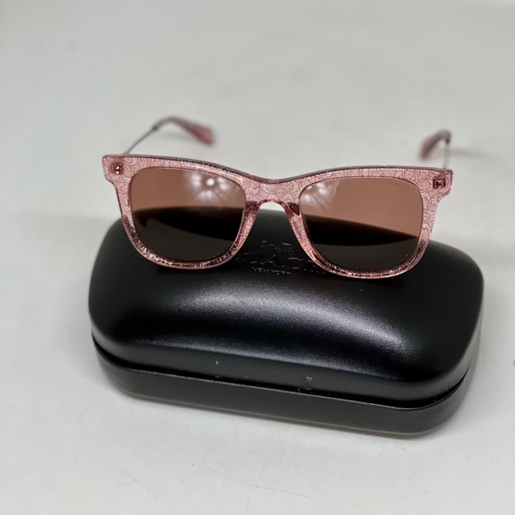 COACH💥NWOT~SOLD💥Transparent Pink Signature C Woman’s Sunglasses - Picture 8 of 14